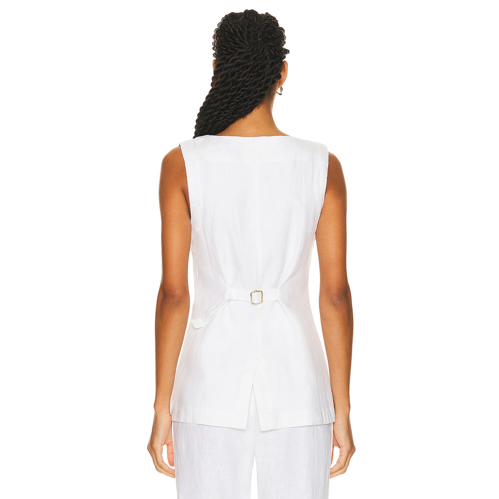 Posse Linen Ivory Emma Vest Button Down XXS Women's - Picture 3 of 12